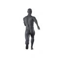 Running heren mannequin met prothesebeen, grafiet grijs, gestilleerd hoofd, staande pose 405