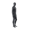 Sport heren mannequin, grafiet grijs, gestilleerd hoofd, staande pose 330 