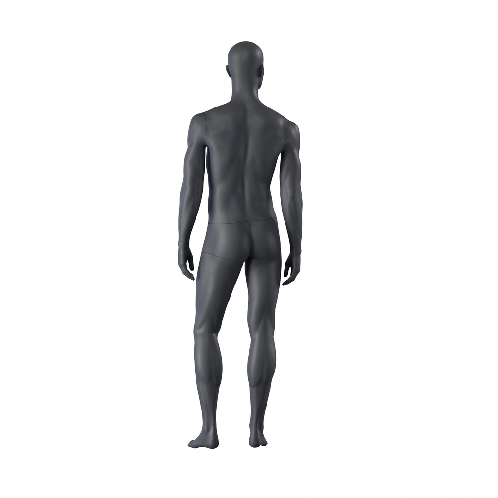 Sport heren mannequin, grafiet grijs, gestilleerd hoofd, staande pose 330 