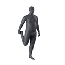 Stretching volslanke heren mannequin, grafiet grijs, gestilleerd hoofd, staande pose 350