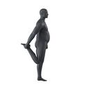 Stretching volslanke heren mannequin, grafiet grijs, gestilleerd hoofd, staande pose 350