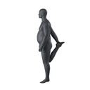 Stretching volslanke heren mannequin, grafiet grijs, gestilleerd hoofd, staande pose 350