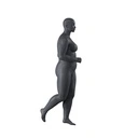 Lopende sport dames mannequin, grafiet grijs, gestilleerd hoofd, staande pose 36