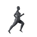 Lopende volslanke sport dames mannequin, grafiet grijs, gestilleerd hoofd, staande pose 32