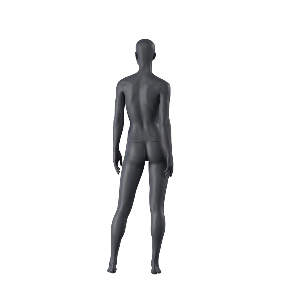 Sport dames mannequin, grafiet grijs, gestilleerd hoofd, staande pose 27