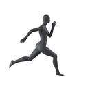 Sprinter sport dames mannequin, grafiet grijs, gestilleerd hoofd, staande pose 25