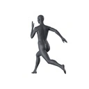 Sprinter sport dames mannequin, grafiet grijs, gestilleerd hoofd, staande pose 25
