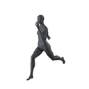 Sprinter sport dames mannequin, grafiet grijs, gestilleerd hoofd, staande pose 25