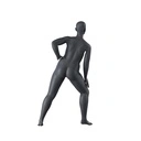 Stretching volslanke sport dames mannequin, grafiet grijs, gestilleerd hoofd, staande pose 31