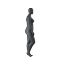 Volslanke sport dames mannequin, grafiet grijs, gestilleerd hoofd, staande pose 29