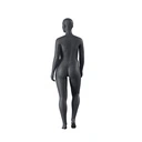 Volslanke sport dames mannequin, grafiet grijs, gestilleerd hoofd, staande pose 29