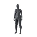 Volslanke sport dames mannequin, grafiet grijs, gestilleerd hoofd, staande pose 33 