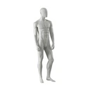 Sport heren mannequin, grijs, abstract hoofd, staande pose 333