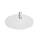 Ronde voetplaat voor etalagepop dia 40 cm, verchroomd staal, voetpin en kuitpin connector inbegrepen