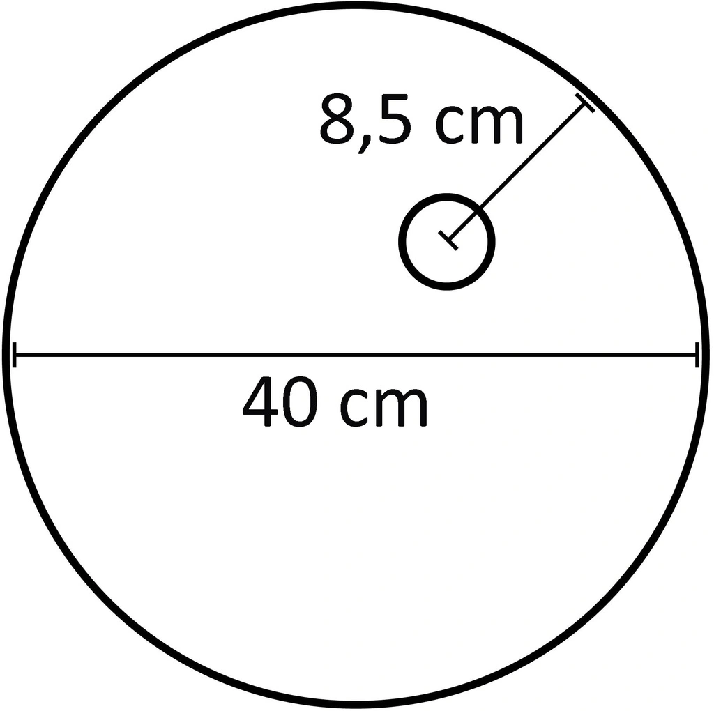 BINK - Round white metal base dia 40 cm including a nickel-plated footpin