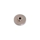 Voetplaat rond, glas, 32 cm, M12, connector afstand 3.5 cm