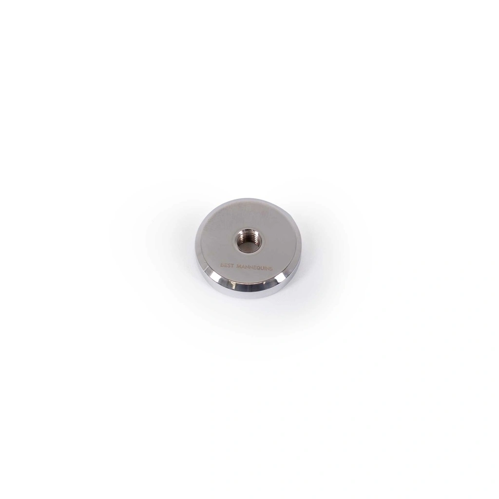BINK - Round tempered glass base, dia 42 cm, M12 connector in chromed steel (8,5 cm)