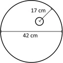 Ronde voet van gehard glas, dia 42 cm, M12-aansluiting van verchroomd staal