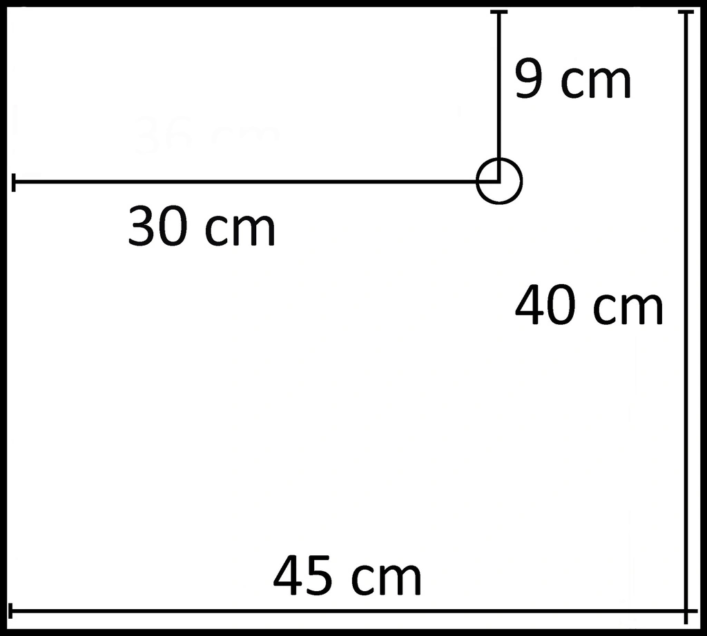 Rechthoekige voetplaat voor etalagepop 45x40 cm, RVS