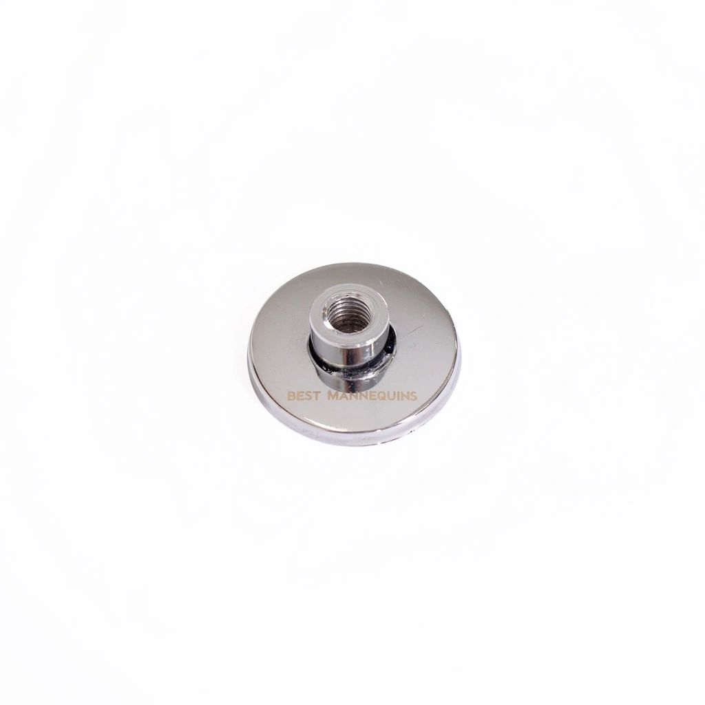 Voetplaat, rond, glas, 35 cm, M12, connector 5 cm