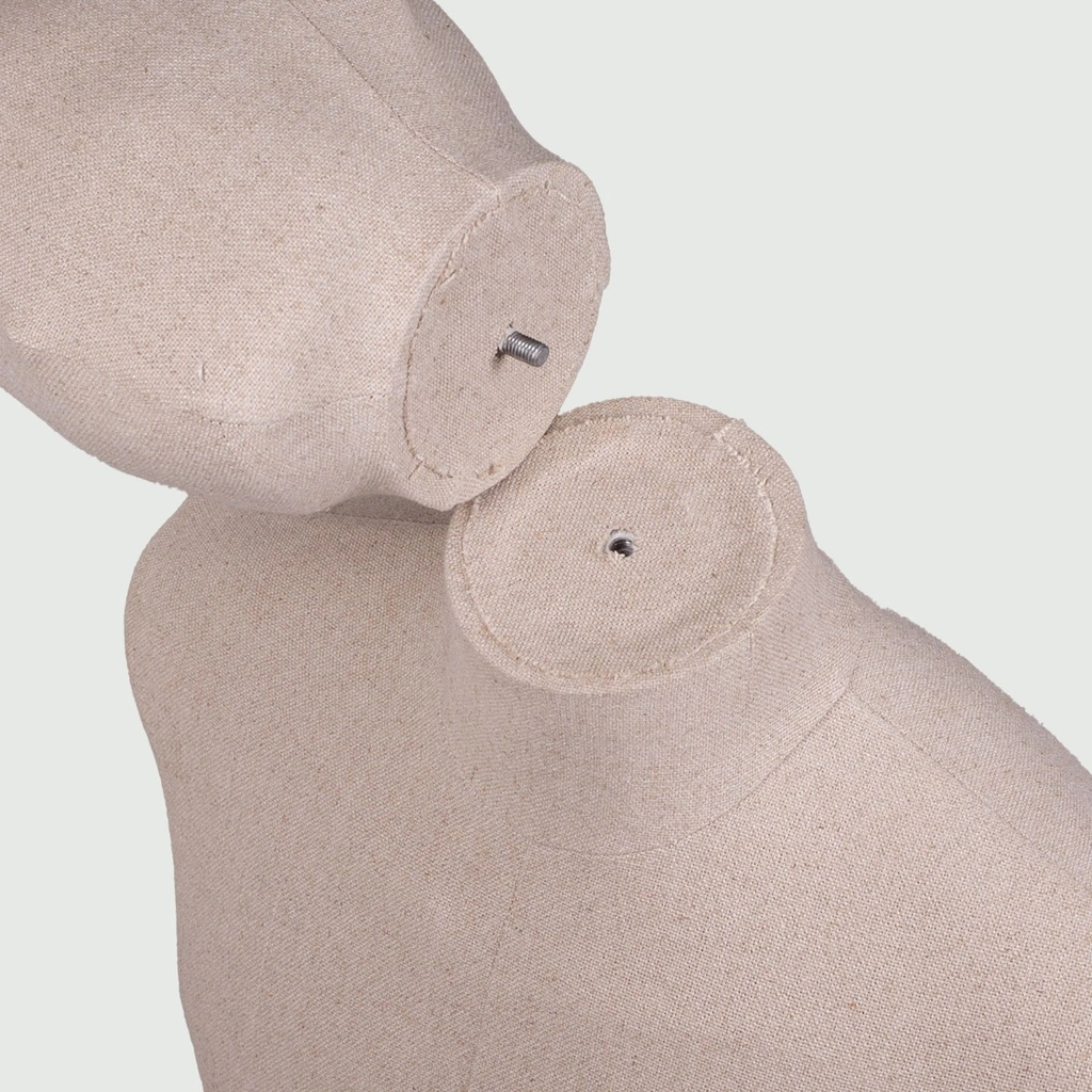 BINK - Vintage mannequin, male, wooden arms, covered with fabric, standing pose 44 