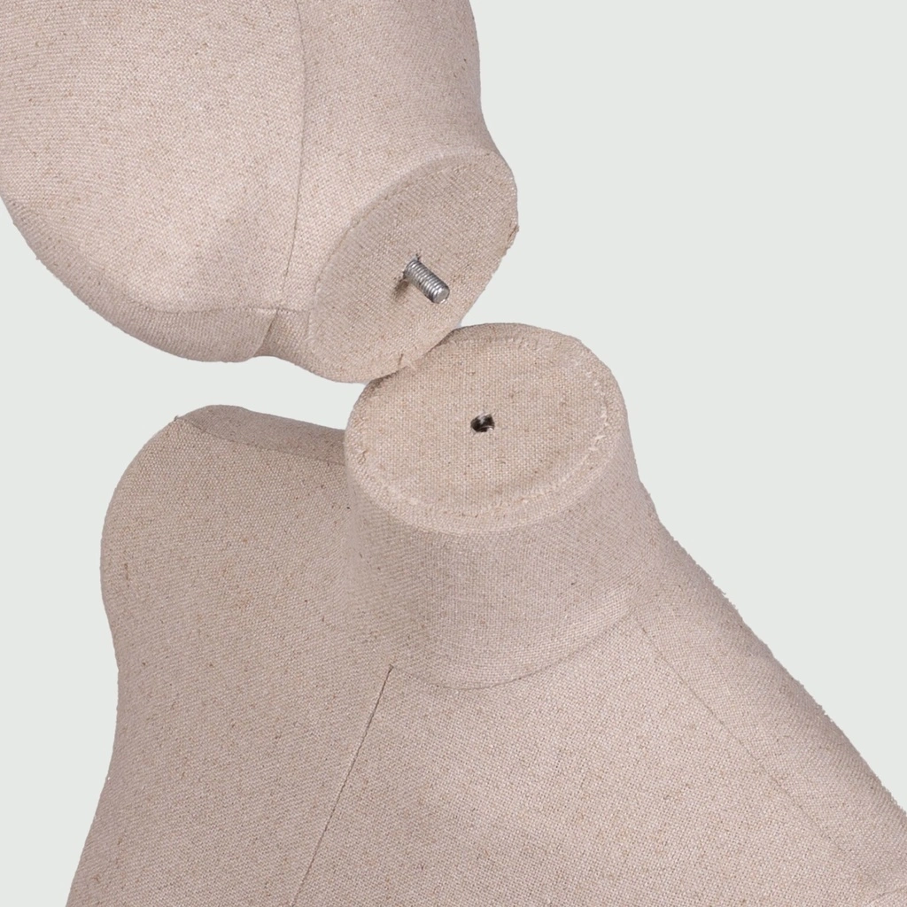 BINK - Vintage mannequin, female, wooden arms, covered with fabric, standing pose 06