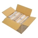Kledinghanger voor broeken, lotushout naturel gelakt, 36 cm breedte, matte haak - doos van 100 stuks