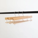 Kledinghanger voor broeken, lotushout naturel gelakt, 36 cm breedte, matte haak - doos van 100 stuks