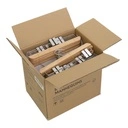 Kledinghanger met clips voor volwassenkledij, lotushout naturel gelakt, 36 cm breedte, matte haak - doos van 50 stuks.