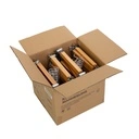 Kledinghanger met clips voor volwassenkledij, lotushout naturel gelakt, 34 cm breedte, blinkende haak - doos van 100 stuks.