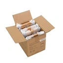 Kledinghanger met clips voor kinderkledij, lotushout naturel gelakt, 28 cm breedte, blinkende haak - doos van 100 stuks.