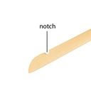 Kledinghanger lotushout naturel gelakt voor dames en heren kledij, 44 cm breedte, blinkende haak - doos van 100 st