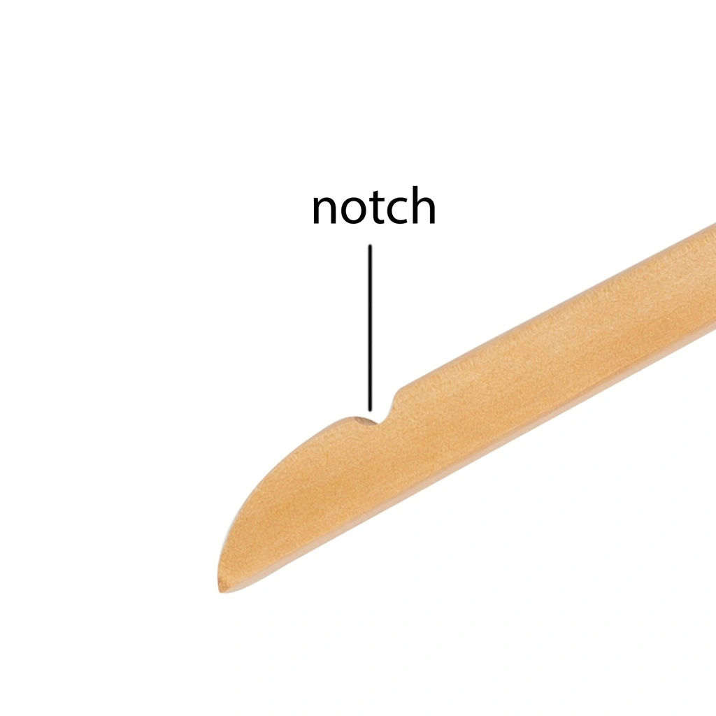 Kledinghanger lotushout naturel gelakt voor dames en heren kledij, 44 cm breedte, matte haak - doos van 100 st