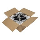 Zwarte kleerhanger met clips voor kostuum, 44 cm breedte, nikkel haak - doos van 100 stuks.