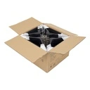 Zwarte kleerhanger met anti slip broeklat voor bloes/shirt, 44 cm breedte, nikkel haak - doos van 100 stuks.