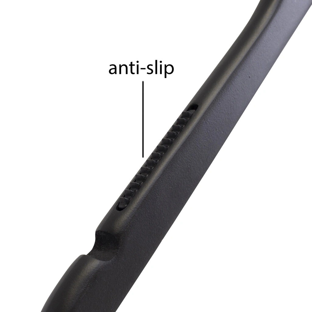 Zwarte kleerhanger met anti slip voor bloes/shirt, 41 cm breedte, nikkel haak - doos van 100 stuks.