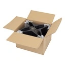 Zwarte kleerhanger met anti slip voor bloes/shirt, 41 cm breedte, nikkel haak - doos van 100 stuks.