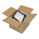 Zwarte kleerhanger voor bloes/shirt grote maat, 47 cm breedte, nikkel haak - doos van 50 stuks.