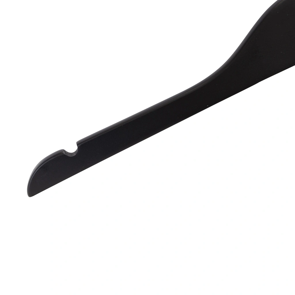 Zwarte kleerhanger voor bloes/shirt, 41 cm breedte, nikkel haak - doos van 100 stuks.