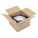 Zwarte kleerhanger voor jassen, 5 cm schouderbreedte, 44 cm breedte, nikkel haak- doos van 20 stuks.