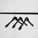 Zwarte kleerhanger voor blazer, 3 cm schouderbreedte, 41 cm breedte, nikkel haak- doos van 50 stuks.