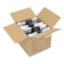 Zwarte kleerhanger met clips voor broeken/rokken, 34 cm breedte, nikkel haak - doos van 100 stuks.