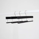 Zwarte kleerhanger voor broeken / rokken, 36 cm breedte, nikkel haak - doos van 100 stuks.