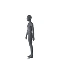 Sport mannequin kind, grafiet grijs, 12 jaar meisje, gestilleerd hoofd, staande pose 607