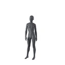 Sport mannequin kind, grafiet grijs, 12 jaar meisje, gestilleerd hoofd, staande pose 607