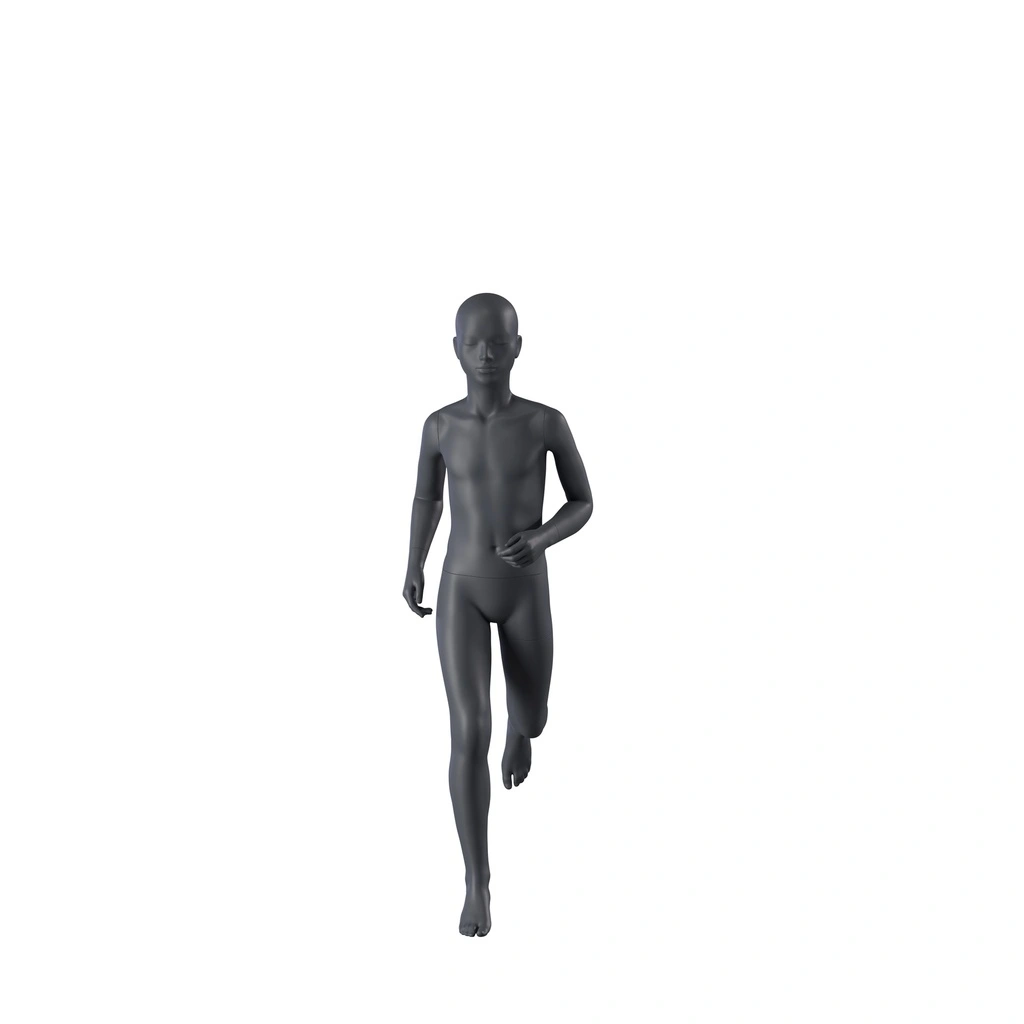 BINK - Running sports mannequin child, graphite gray, 10 years, stylized head, pose 609