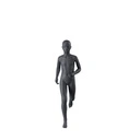 Sport mannequin kind, grafiet grijs, 10 jaar, gestilleerd hoofd, lopende pose 609
