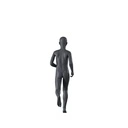 Sport mannequin kind, grafiet grijs, 10 jaar, gestilleerd hoofd, lopende pose 609