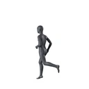 Sport mannequin kind, grafiet grijs, 10 jaar, gestilleerd hoofd, lopende pose 609