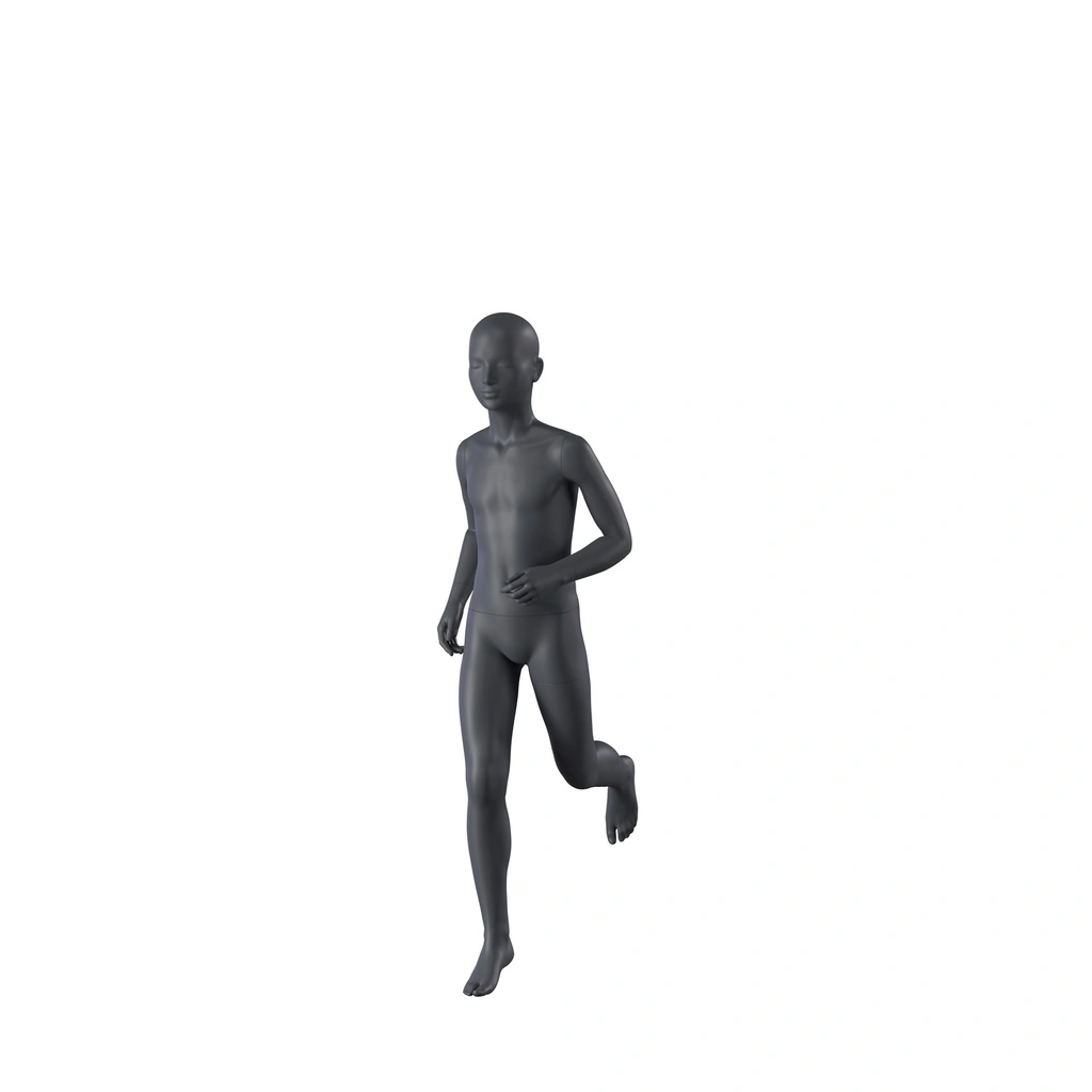 BINK - Running sports mannequin child, graphite gray, 10 years, stylized head, pose 609